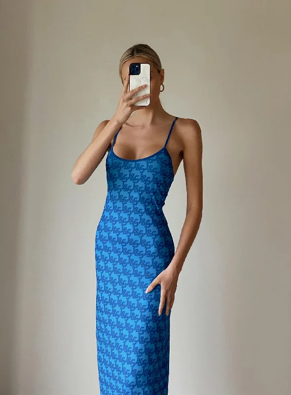 Women's Vacation Clothes Bold Patterns JGR & STN Cassie Maxi Dress Blue