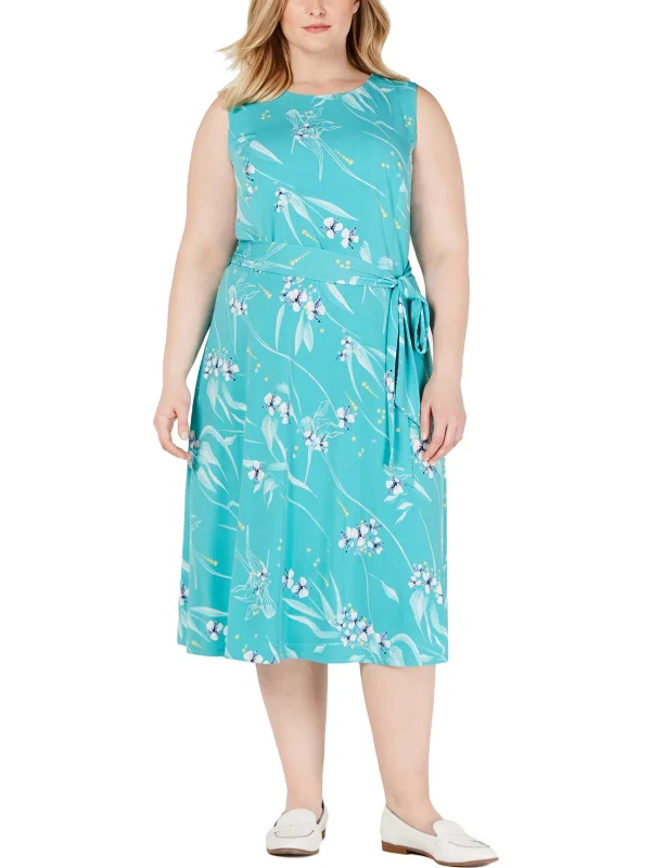 Women's Activewear Garments Now on Sale for Chic Urban Styles Plus Womens Floral Daytime Midi Dress