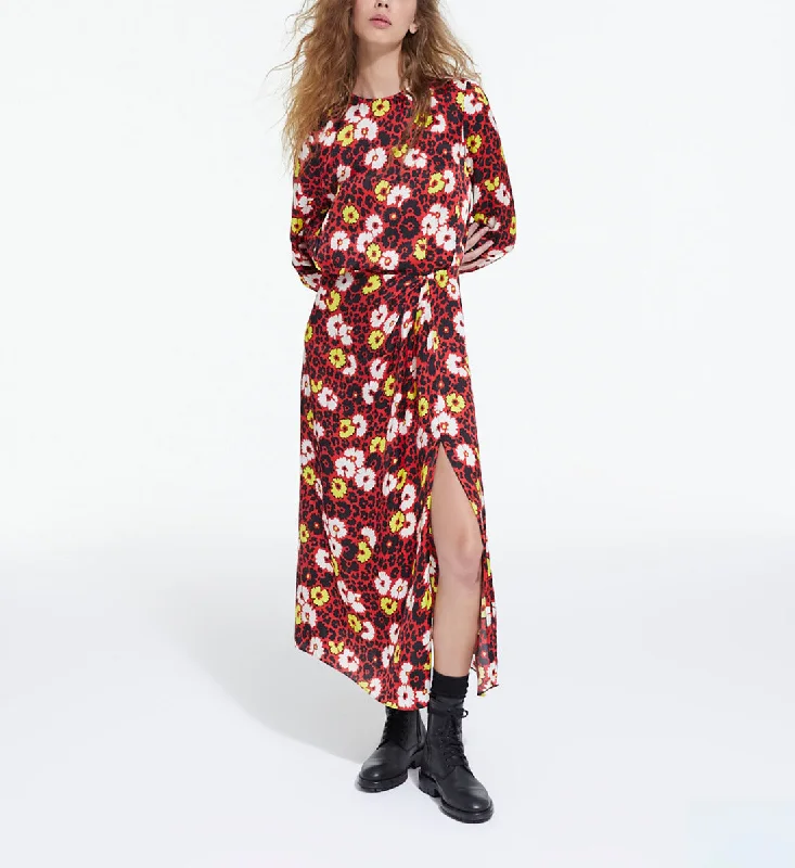 Casual Garments For Women Disco - Inspired Retro Dance Look Floral Print Long Dress