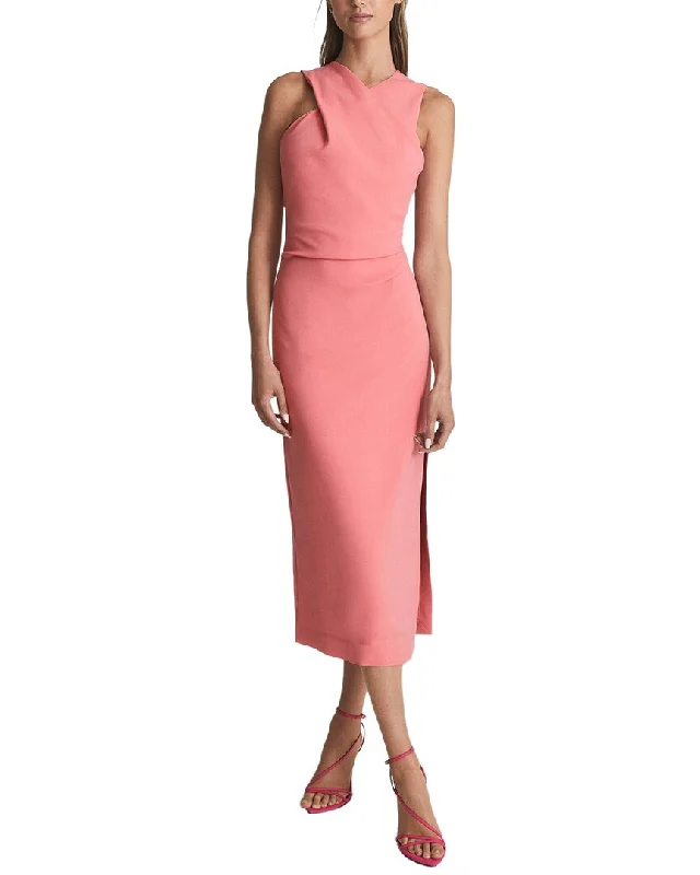 Women's Chic Outfit Sleek Design Reiss Imogen Sleeveless Ruched Midi Dress