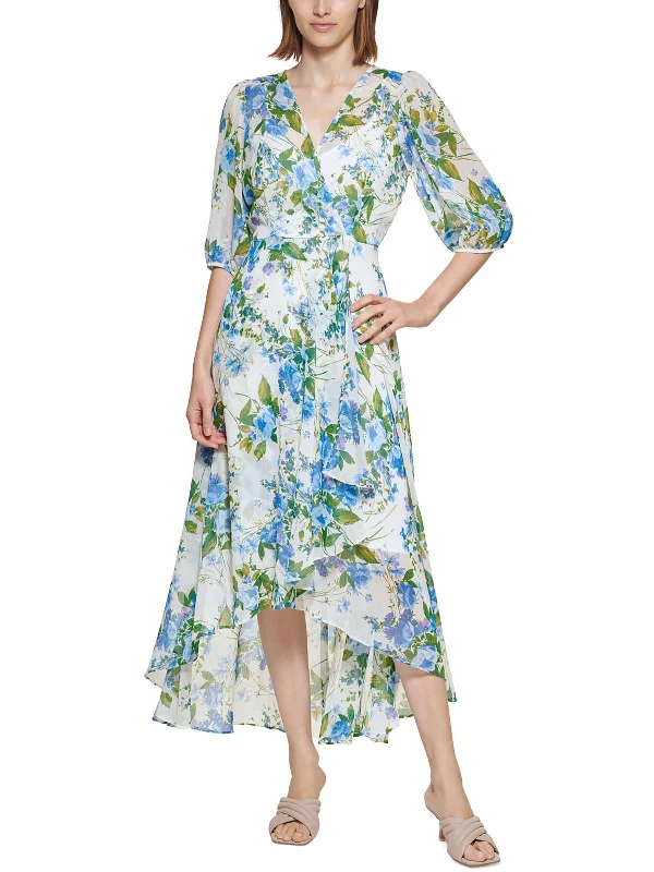 Casual Chic Clothing For Women Bohemian Vibe Womens Floral Hi-Low Maxi Dress