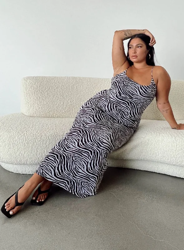 Modern Women's Attire Bohemian Vibe Knox Maxi Dress Zebra Curve