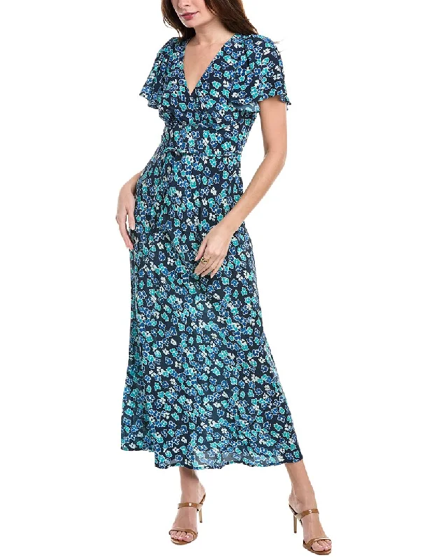 Women's Work Outfit Tropical Island - Inspired Attire FAITHFULL THE BRAND Saturnia Silk Midi Dress