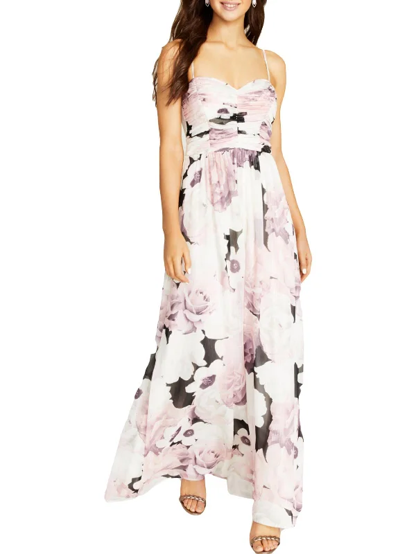 Women's Outfit Refined Look Juniors Womens Floral Print Maxi Evening Dress