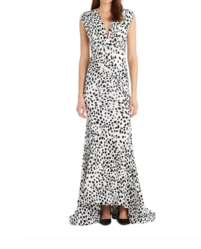 Affordable Women's Clothing Bohemian Vibe Classic Evening Gown In Black And White