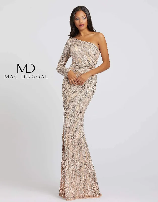 Women's Elegant Outfit Big Savings on Minimalist Office Styles Mac Duggal 4982 Prom Long Formal One Shoulder Evening Dress