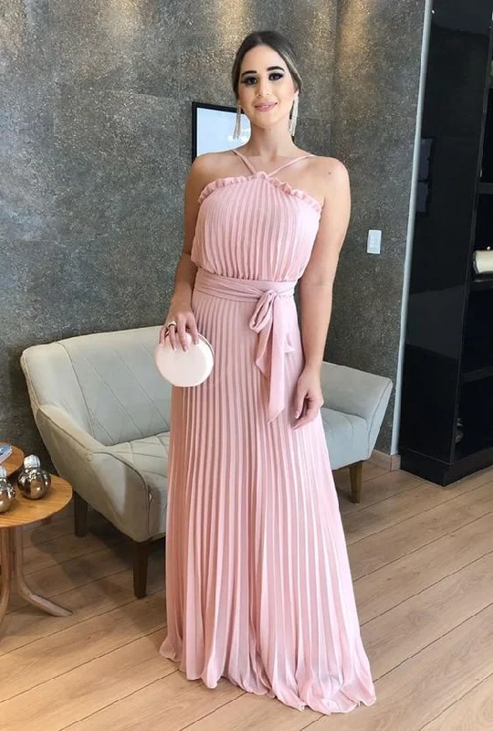 Stylish Women's Garments For Holidays Mid - Season Sale pink prom dress ,sleeveless prom dress   cg9842