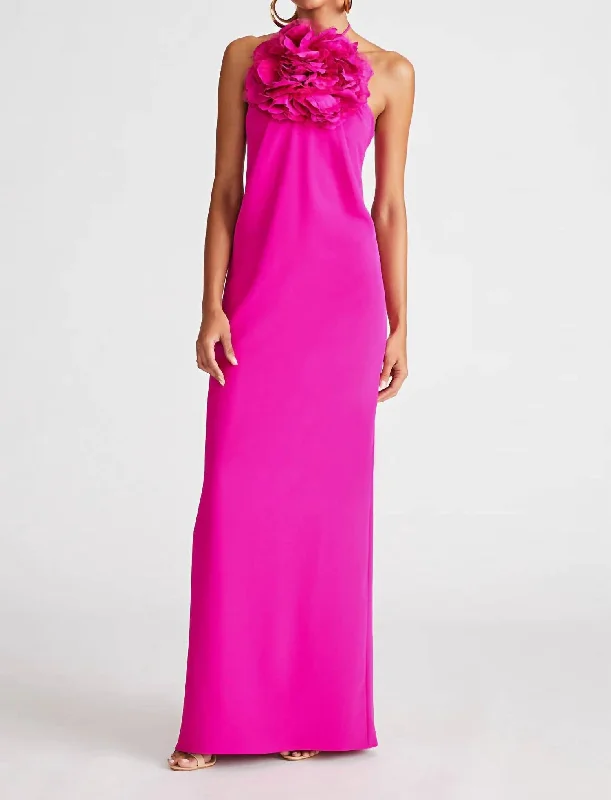 Women's Chic Outerwear Attire Limited - Stock Onika Gown In Spicy Pink