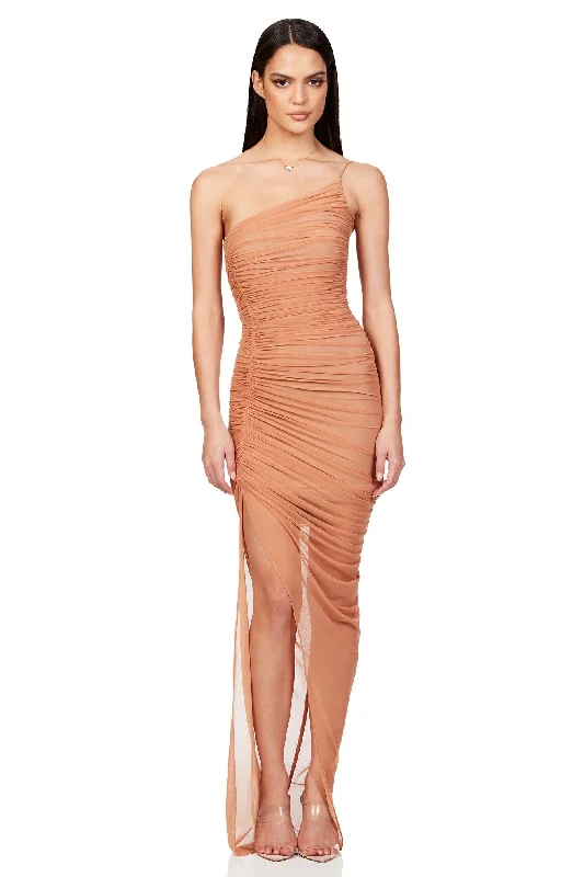 Women's Vacation Attire Elegant Ensemble Nookie Mecca Gown - Tan