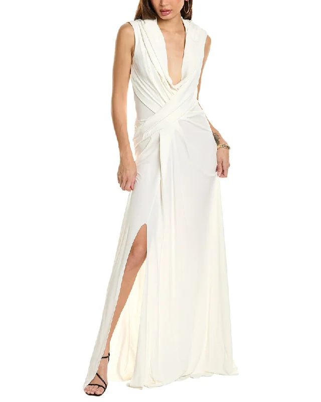 Women's Holiday Attire Casual Weekend Relaxed Style Alberta Ferretti Draped Gown