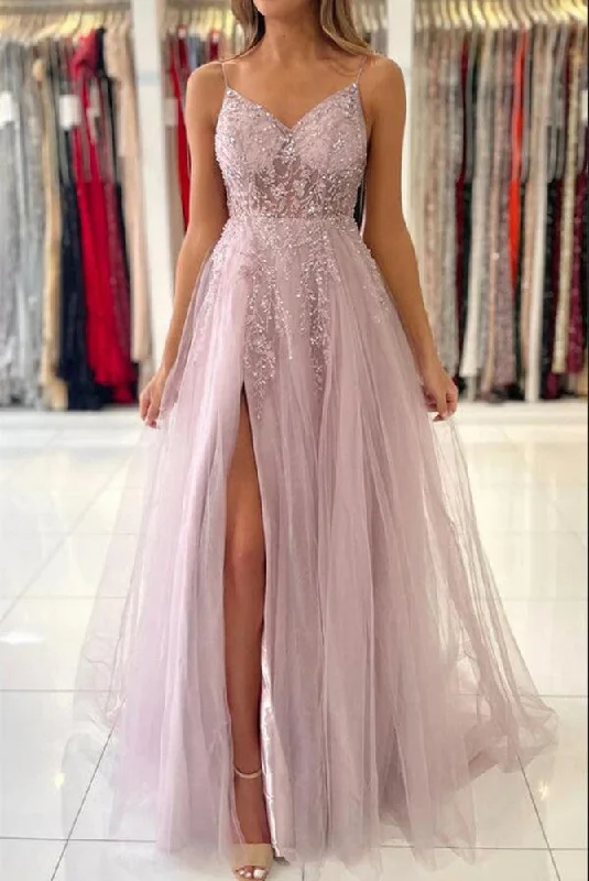 Women's Formal Clothes Feminine Grace Women Tulle Beadings Prom Dresses Long Sequins Evening Gowns Formal Party Dress YPD414