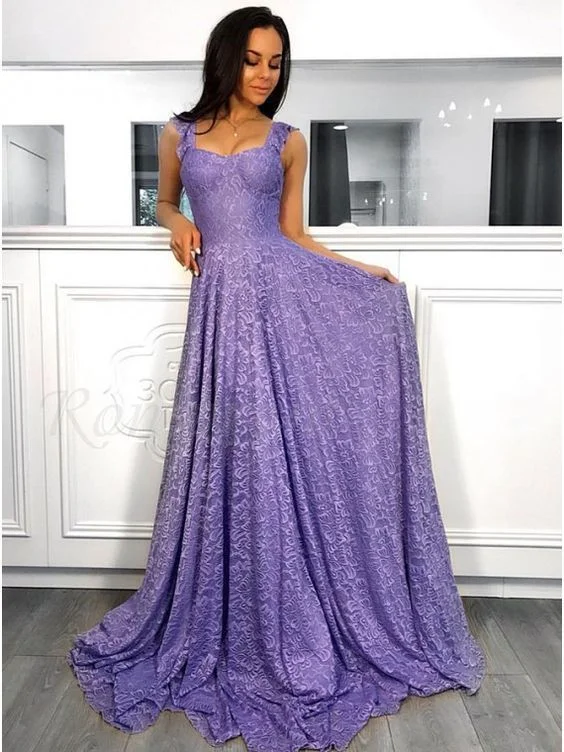 Women's Stylish Professional Apparel Classic Timeless Elegant Style A-Line Straps Sleeveless Sweep Train Lavender prom dress cg5140