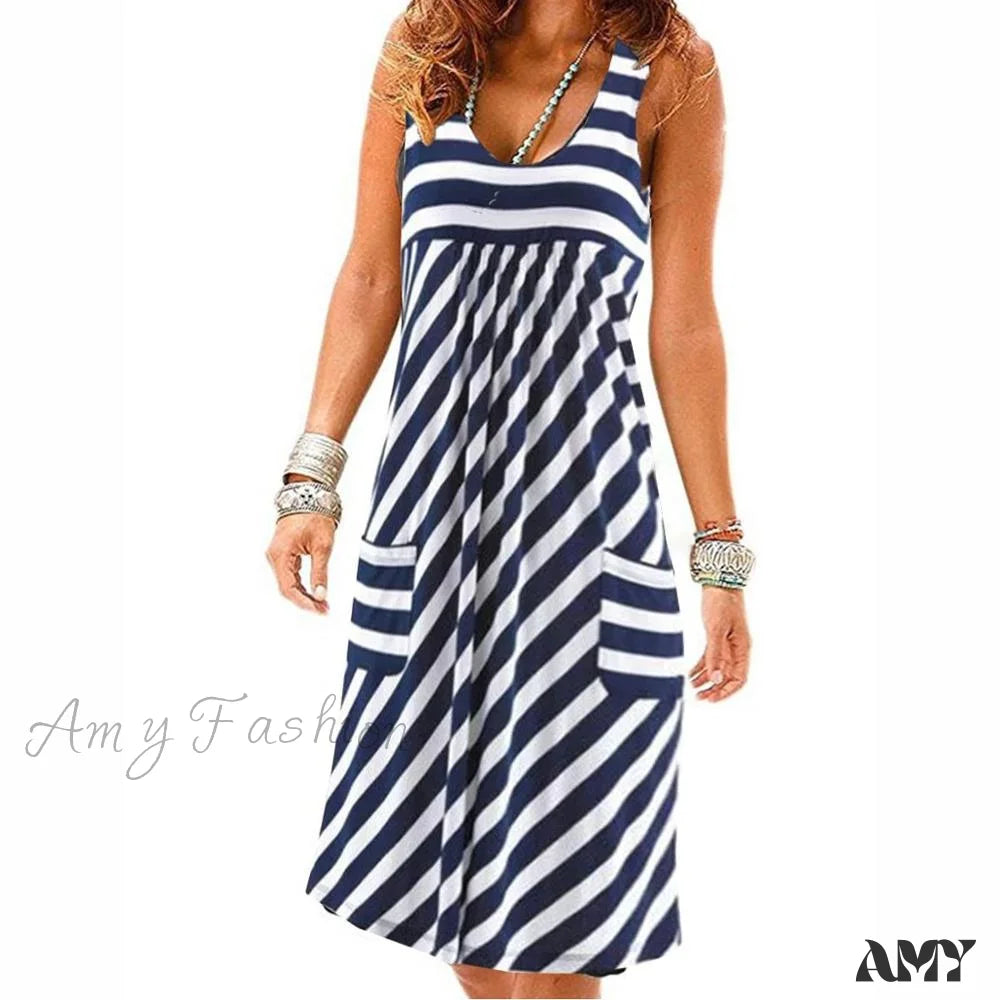 Plus-Size Women's Clothing Alluring Design Amy Fashion - Large Size Loose Simple Sleeveless Dress