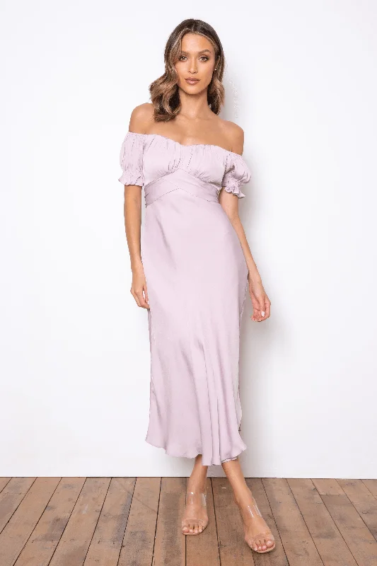 Women's High-Fashion Garments Effortless Sophistication Samantha Dress - Light Lilac