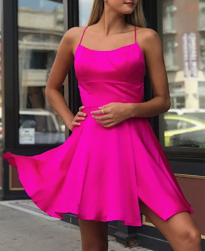 Women's Fashionable Attire For Work Hollywood Glam Award - Show Style Women Satin Prom Dresses Short Cocktail Gowns Girls Homecoming Dresses Short Graduation Dress YHD127