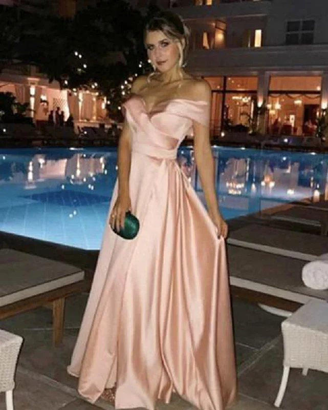 Women's Plus-Size Outfit Save on Classic Elegant Styles Blush Pink Girls Prom Formal Dresses Long Satin A Line Graduation Gown 2019 PL998