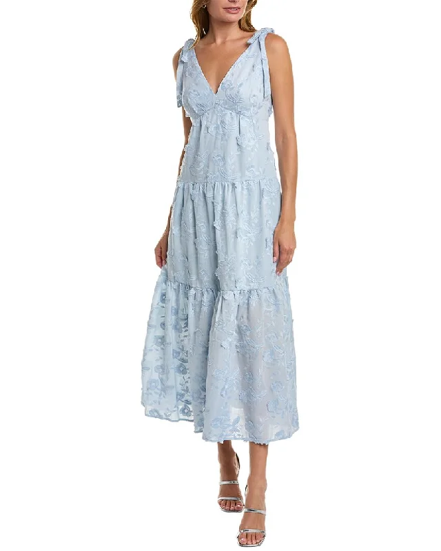 Women's Sports Apparel Coastal Beach - Inspired Style Marchesa Notte Tie Strap Empire Gown