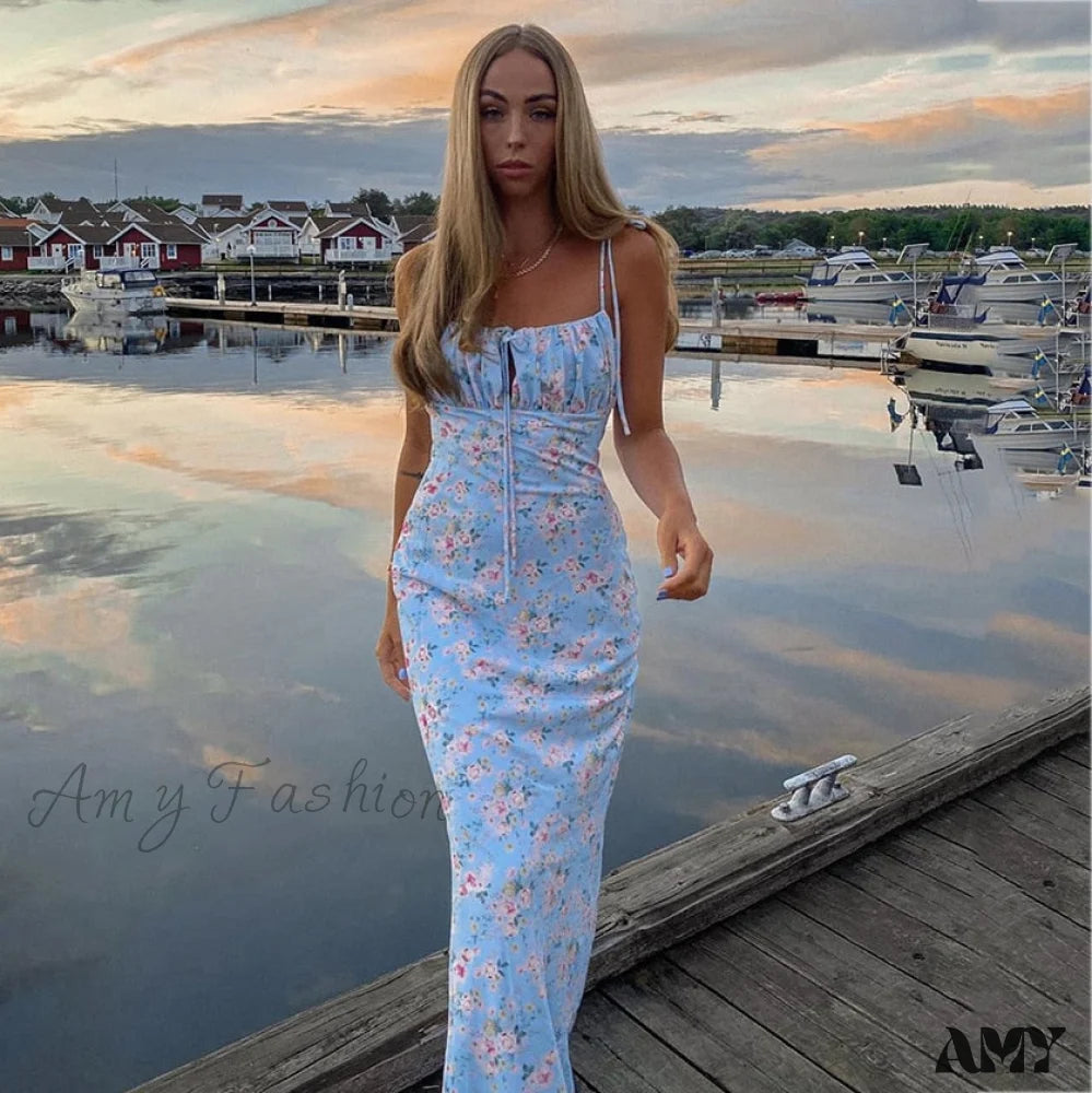 Women's Trendy Casual Clothes Modern Romance Amy Fashion - Elegant Sleeveless Maxi Sexy Backless Dress